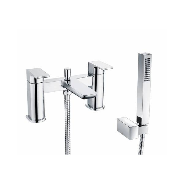 Prestige Deck Mounted Bath Shower Mixer Tap – Chrome Finish with Shower Kit & Wall Bracket