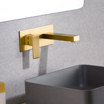 Prestige Wall Mounted Basin Mixer Tap – Brushed Brass Modern Bathroom Faucet