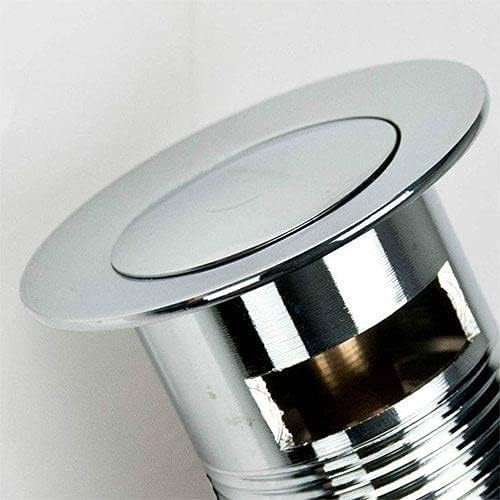 Round Dome Slotted Sprung Basin Waste – Chrome Finish Push Click