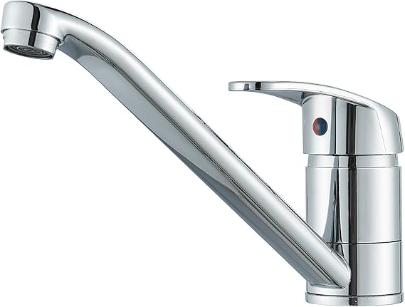 Single Handle Kitchen Mixer Tap – Chrome Swivel Spout Sink Faucet
