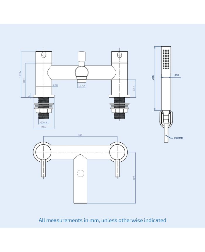 Essence Bath Shower Mixer Matt Black • Shower Kit & Wall Bracket included
