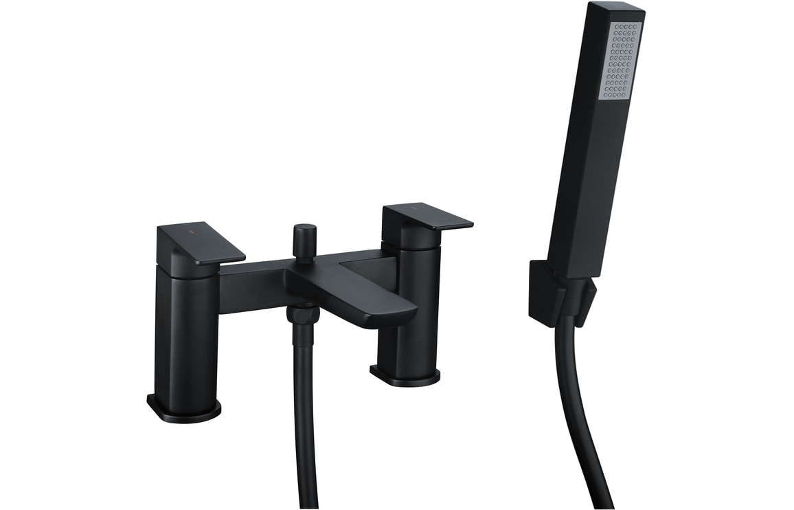 Classsic Bath Shower Mixer Matt Black • Shower Kit & Wall Bracket included