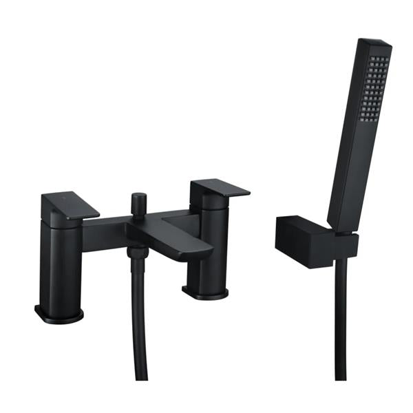 Prestige Bath Shower Mixer – Matt Black Tap with Shower Kit & Wall Bracket