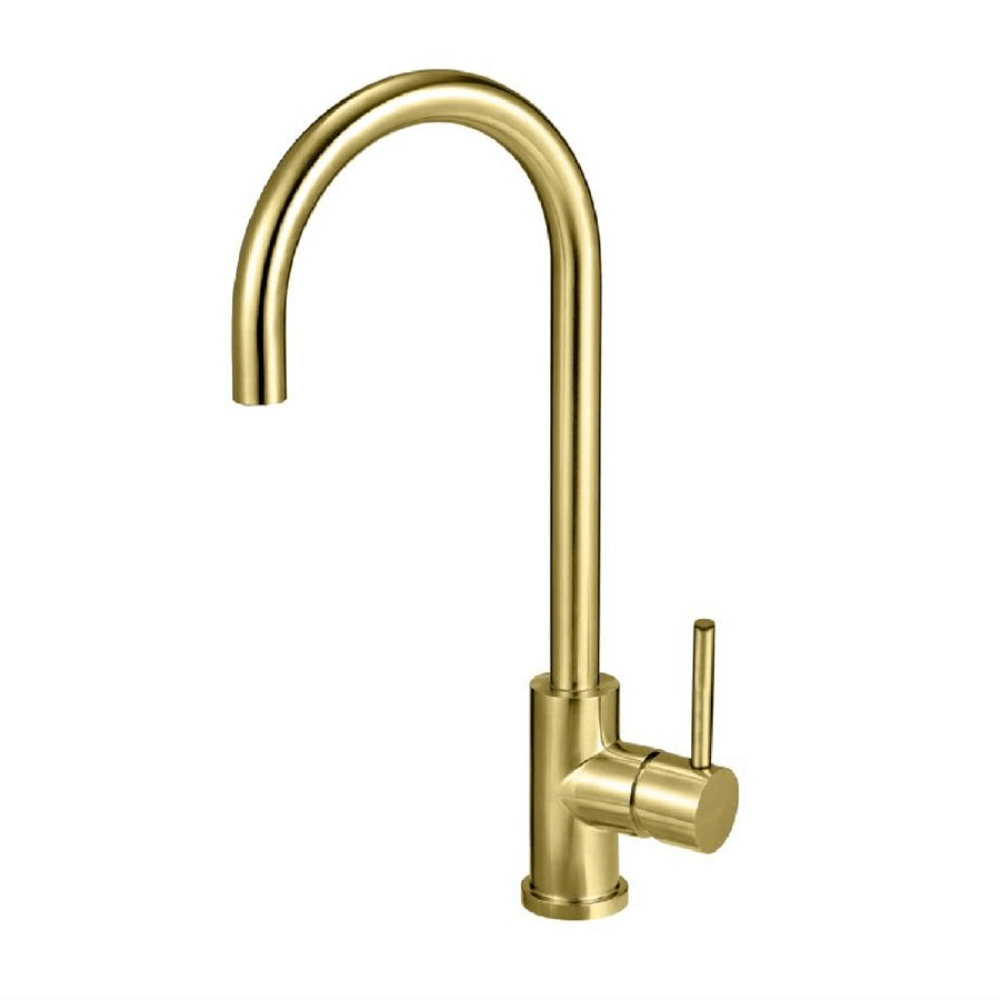 Single Handle Kitchen Tap – Brushed Brass Modern Mixer