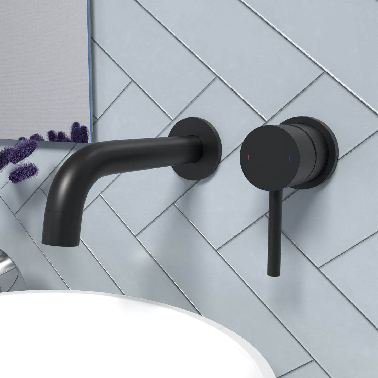 Eden Wall Mounted Basin Mixer – Matt Black Modern Bathroom Tap