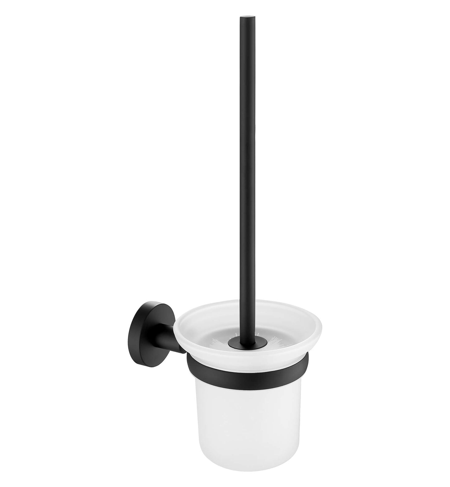 Alpha Wall Mounted Toilet Brush & Holder – Matte Black Bathroom Accessory