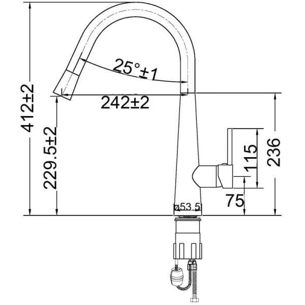 Premium Pull Out Kitchen Tap – Modern Chrome Finish Mixer Faucet for Sink