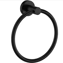 Alpha Towel Ring – Matte Black Wall Mounted Modern Bathroom Accessory