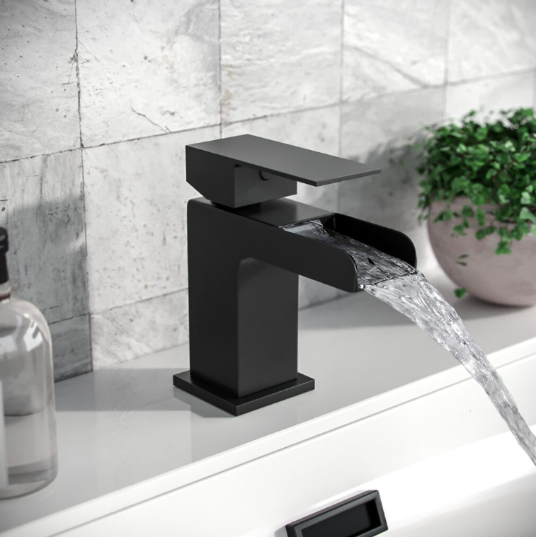 Zenith Mono Basin Mixer Tap Matt Black with Waste