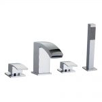 Modern Chrome Waterfall Bath Filler Tap – Dual Lever Mixer