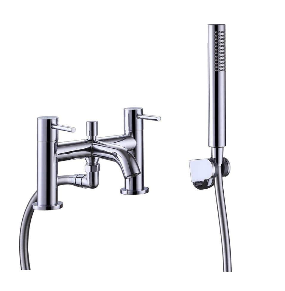 Cascade Bath Shower Mixer with Shower Kit & Wall Bracket – Chrome Finish Tap
