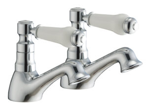 Bristol Bath Taps – Traditional Chrome Hot & Cold Bathroom Taps (Pair)