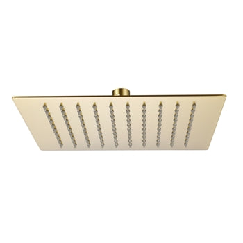 Square Ultra Slim Rainfall Shower Head 250mm Brushed Brass