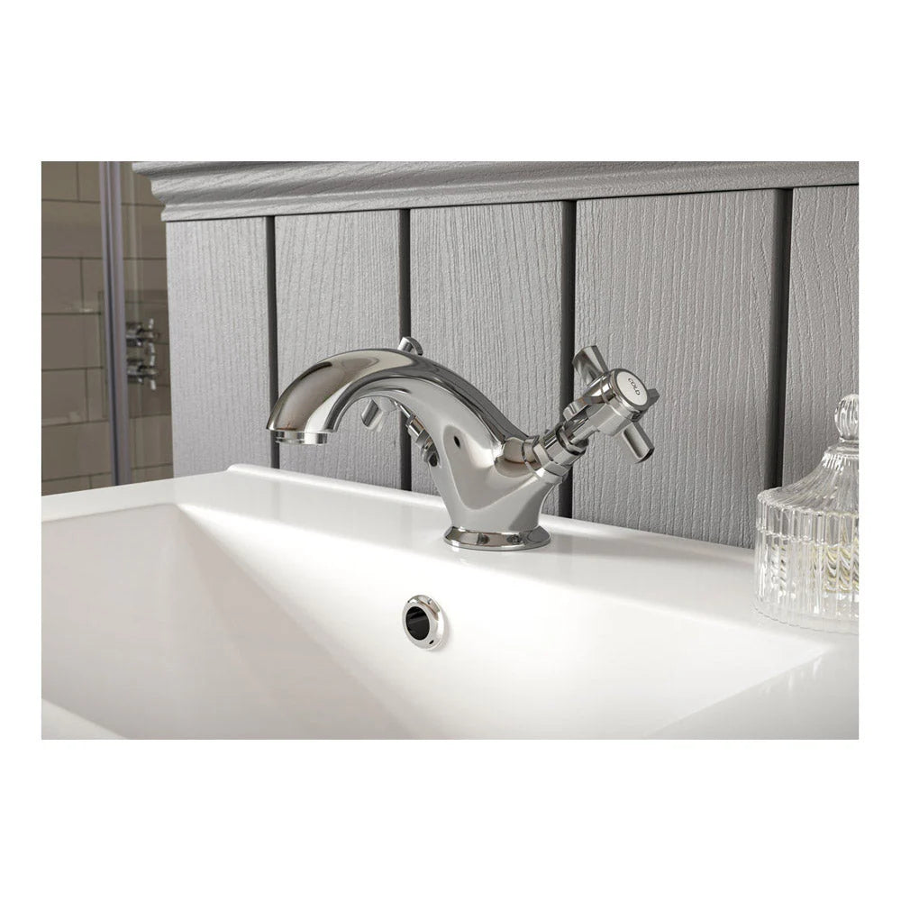 Pure Mono Basin Mixer Tap with Dual Handle – Waste Included
