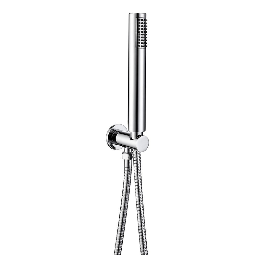 Triple Outlet Thermostatic Mixer with Round Arm, Ultra Slim Head & Bath Spout