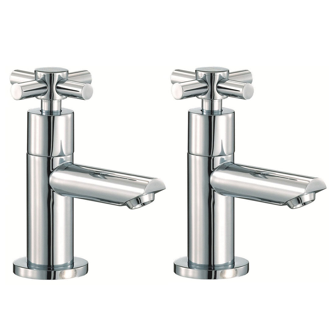 Aqua Bath Taps – Pair of Modern Chrome Finish Bathroom Taps for Bathtubs