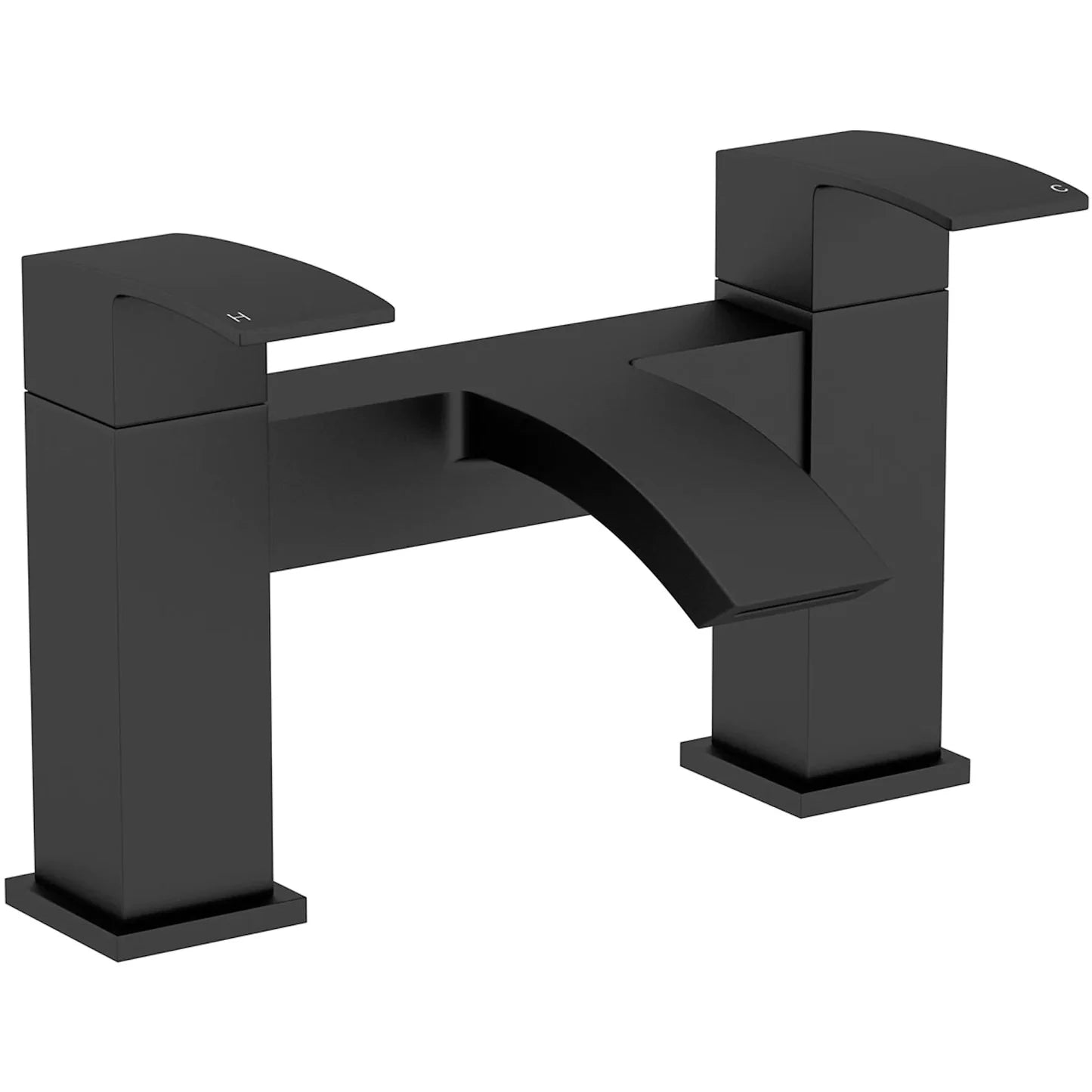 Matte Black Bath Filler Mixer Tap – Dual Lever Waterfall Design