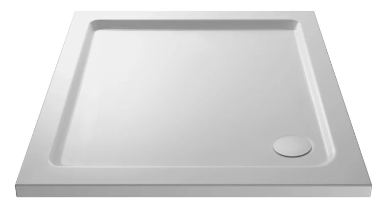 Rectangular Acrylic Shower Base with Corner Drain – Low Profile Slip-Resistant Easy Clean