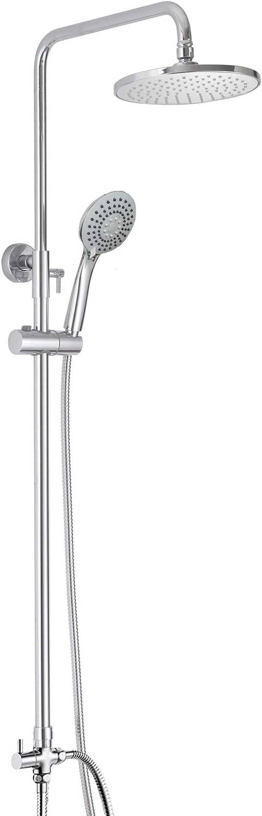 Round Exposed Shower Riser Rail Kit – Chrome Finish