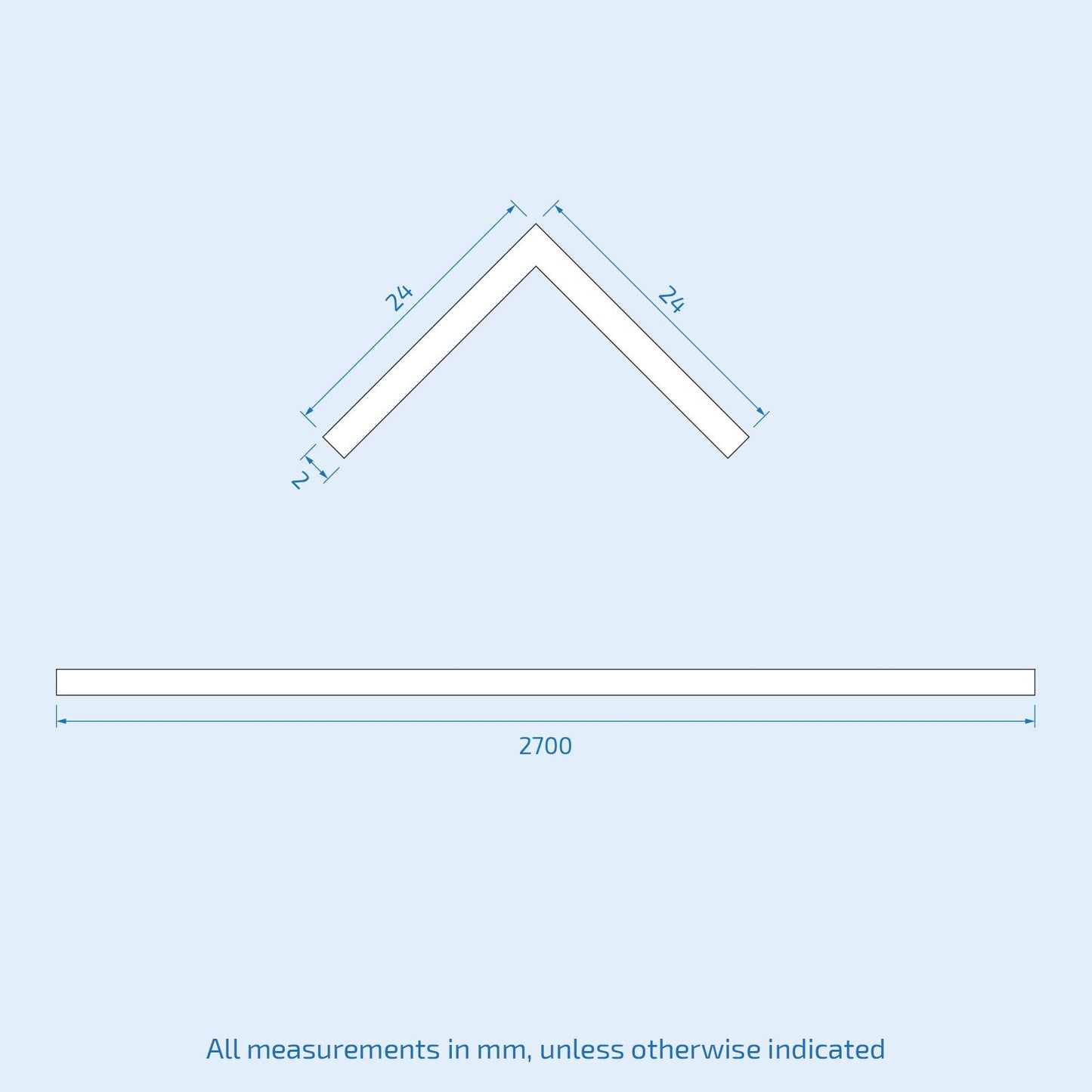 White L Shape External Corner Trim – Durable Edge Protector for Walls & Panels