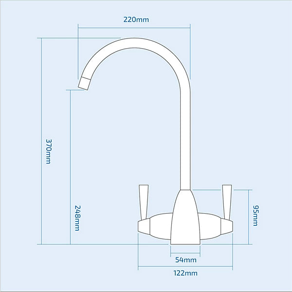 Twin Handle Kitchen Tap – Brushed Brass Traditional Mixer