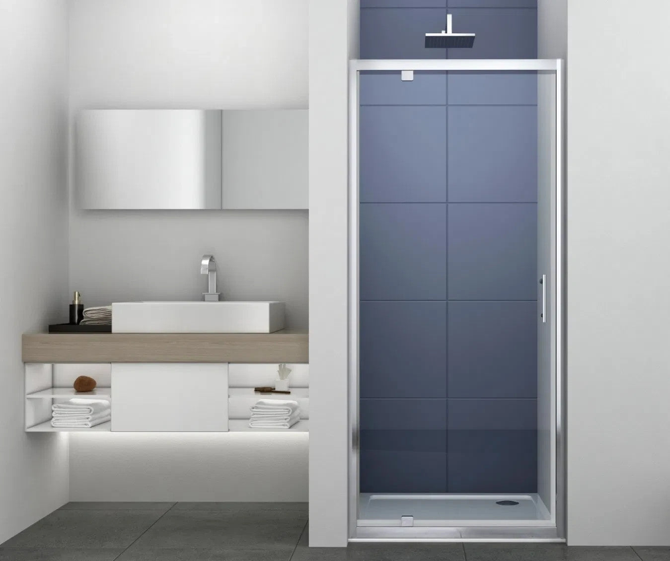 MARINA 6 Pivot Shower Door Enclosure Screen 6mm Clear Glass Chrome