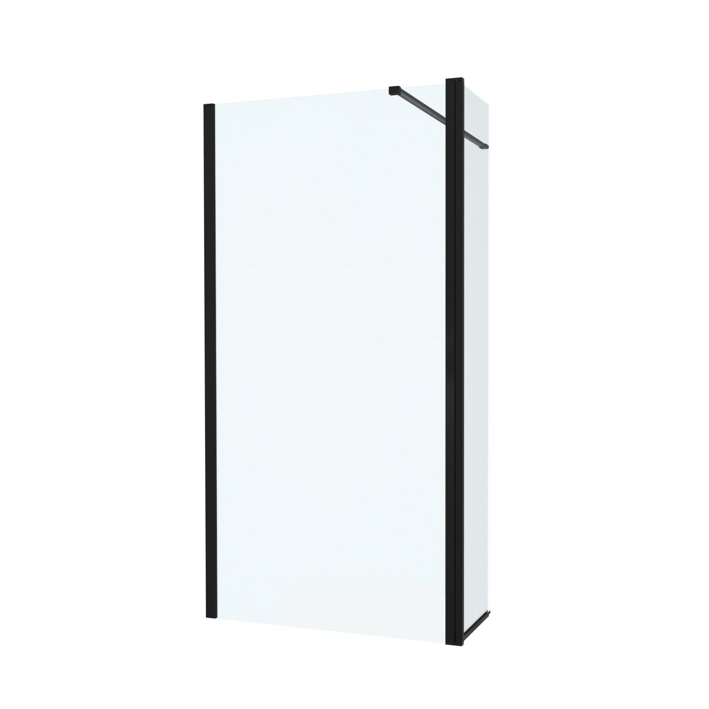 MARINA 8 Wet Room Glass Screen 8mm Clear Glass Matt Black