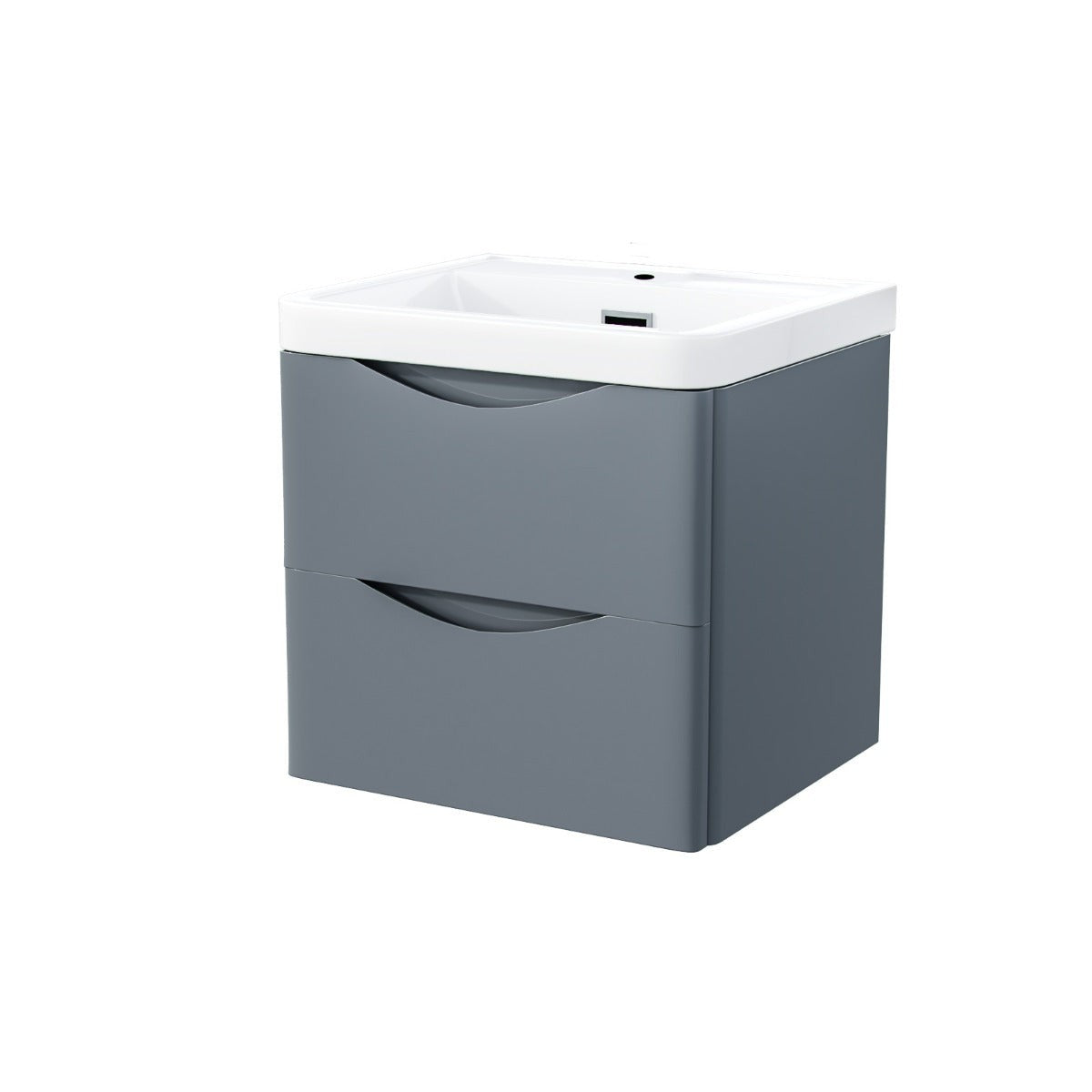 DWELTA 500 Wall Hung Anthracite Ceramic Basin - 500w x 500h x 430d