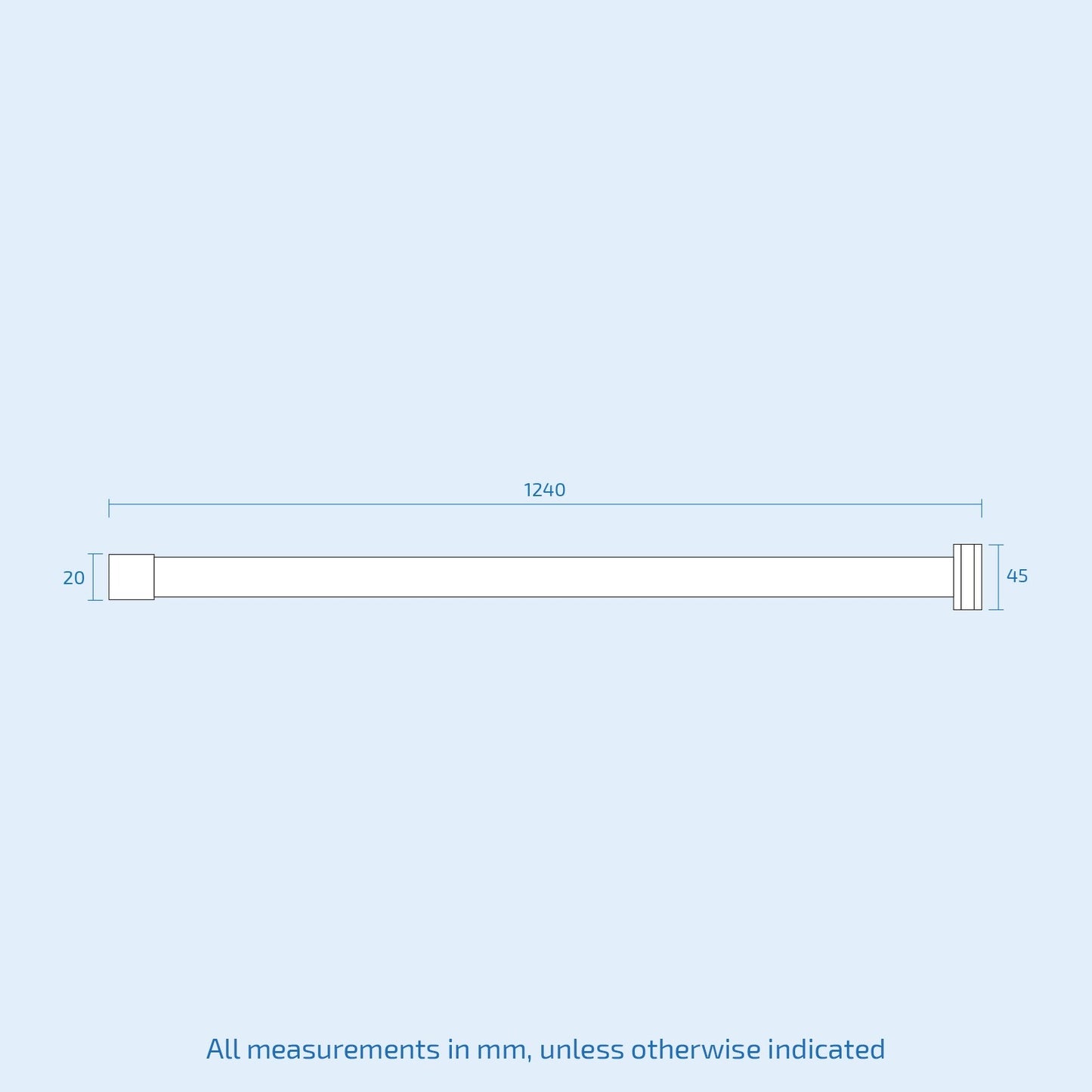 1200mm Support Bar – Straight Round | Wetroom Shower Enclosure