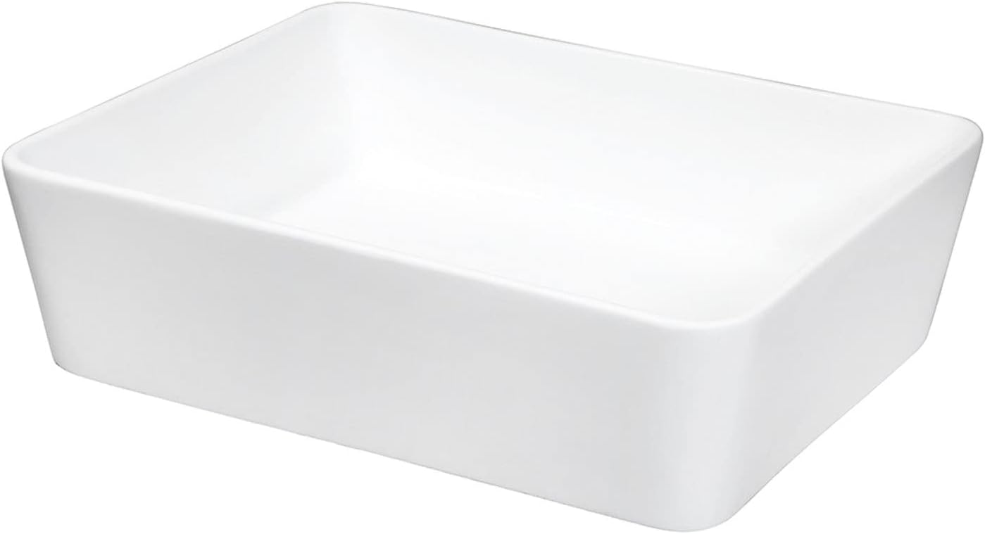 Rectangular Countertop Basin 380x135x480mm – White Ceramic Bathroom Sink