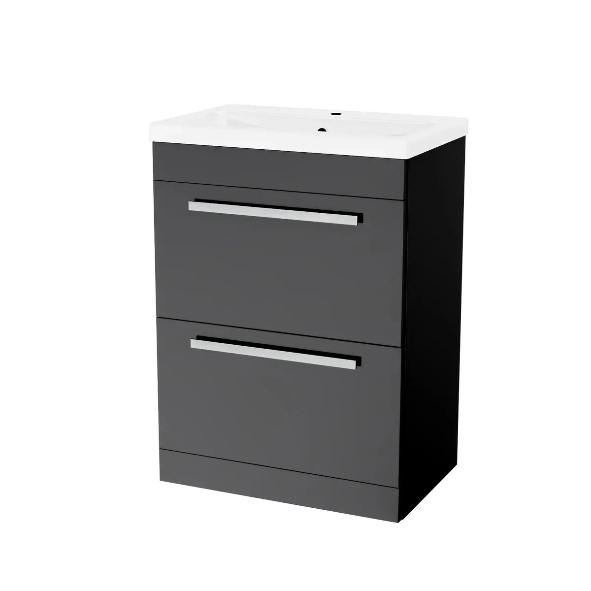 DEVON 600 Floorstanding Anthracite Drawers Anthracite Basin - 610w x 790h x 395d