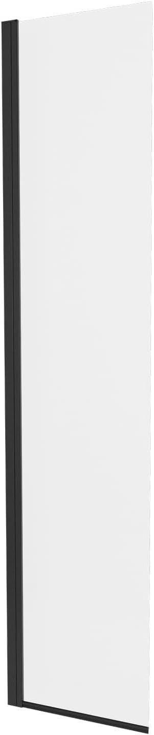 MARINA 8 Wet Room 8mm Clear Glass Swivel Return Panel Matt Black - 300 x 1900mm