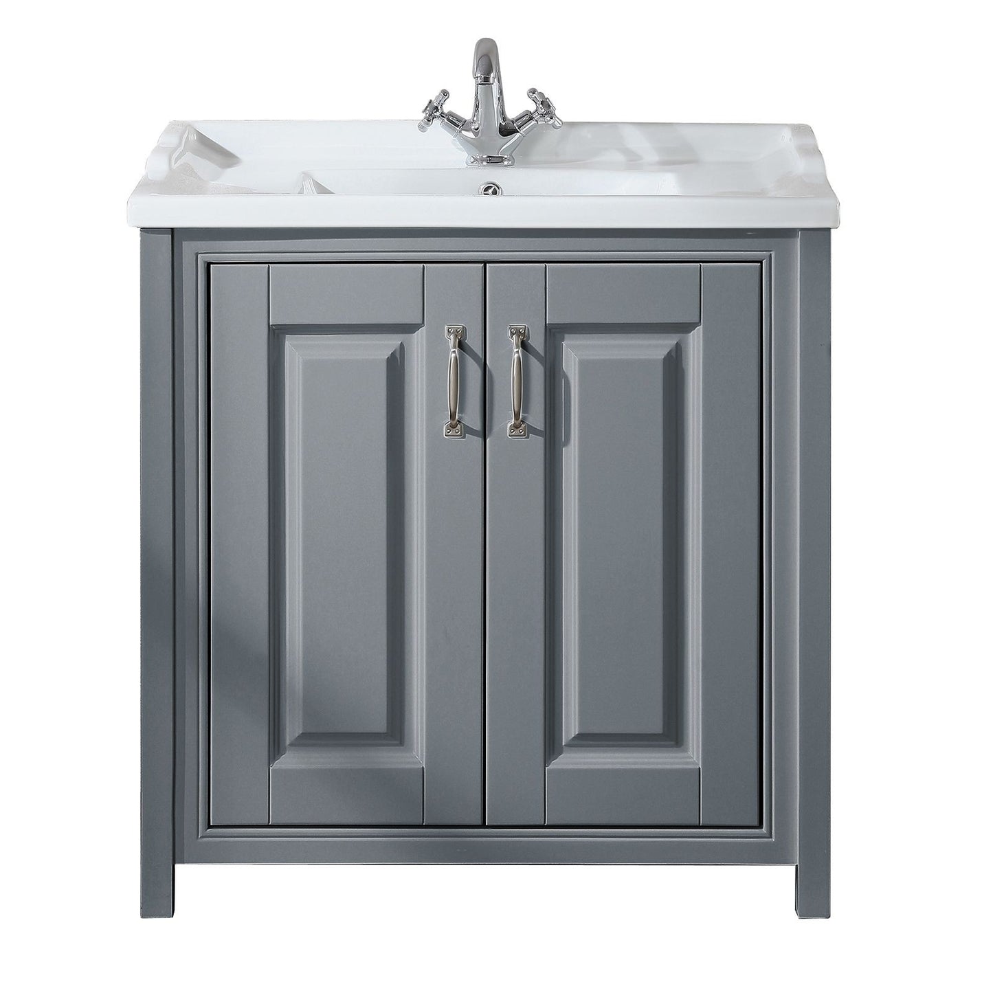 CAMBERLY 800 Freestanding Ceramic Vanity Basin Matt Grey - 810w x 815h x 465d
