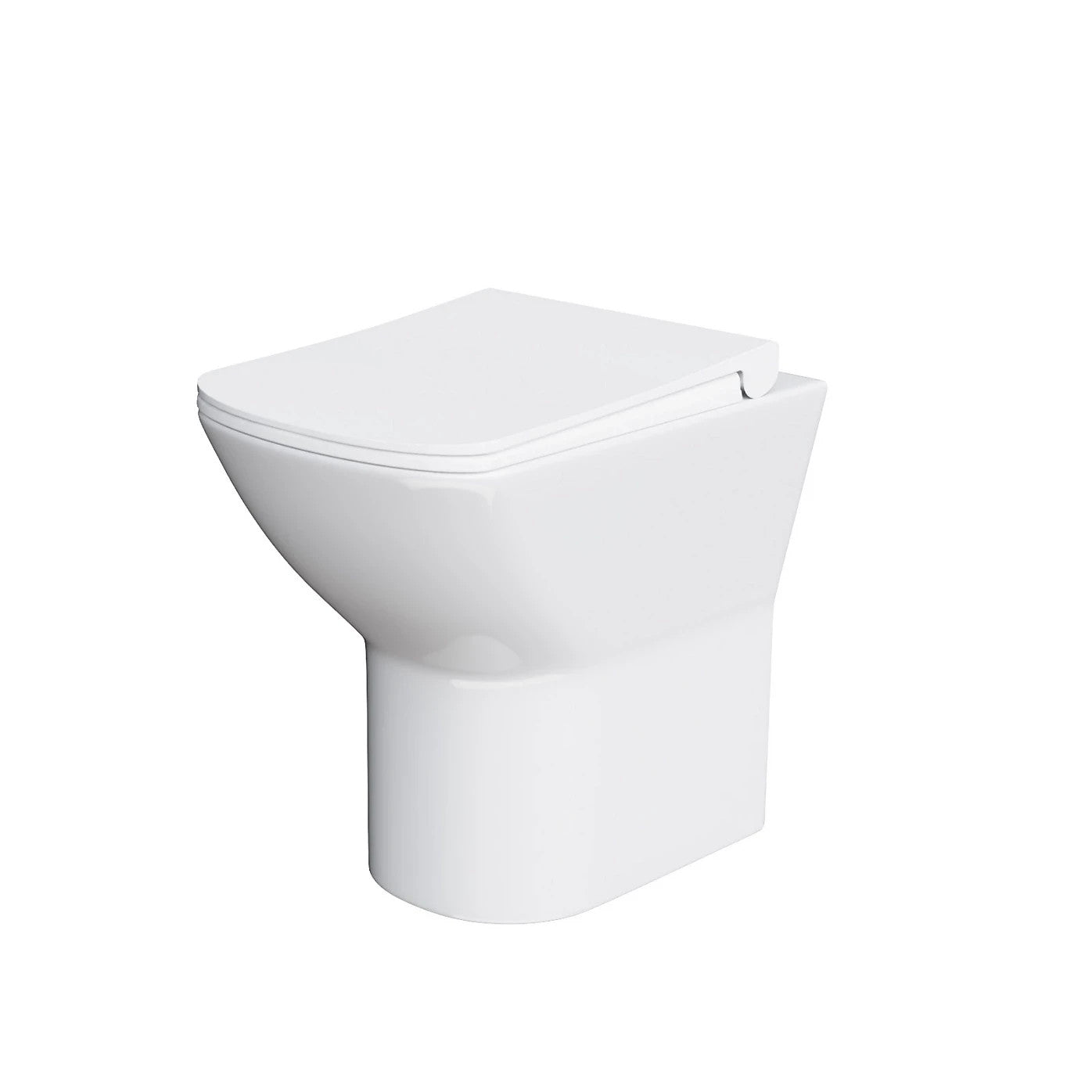 Esen Rimless Comfort Height Back to Wall Hung Toilet & Soft Close Seat - White 360w x 400h x 520d