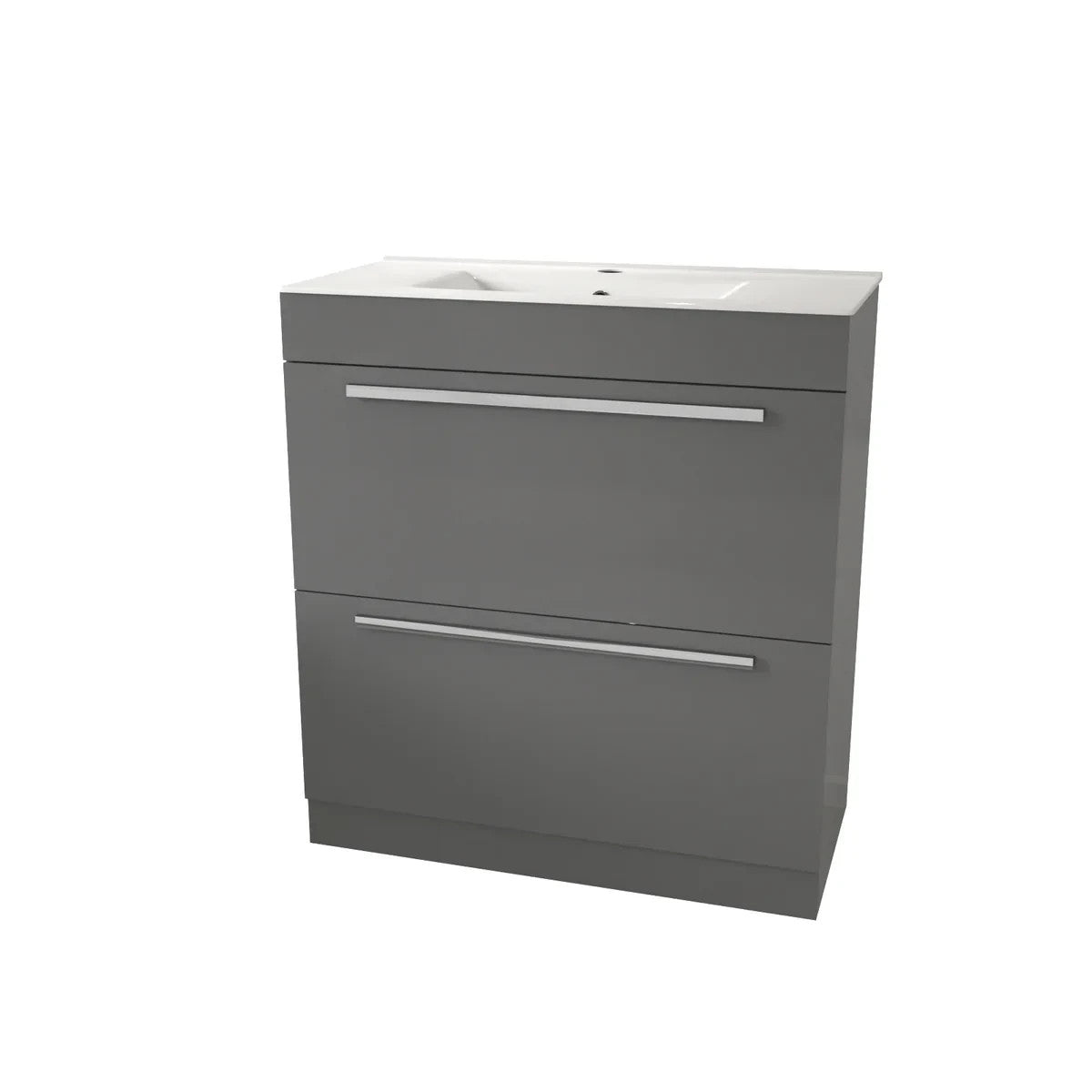 DEVON 800 Floorstanding Drawers Matt Grey Ceramic Basin - 810w x 825h x 395d