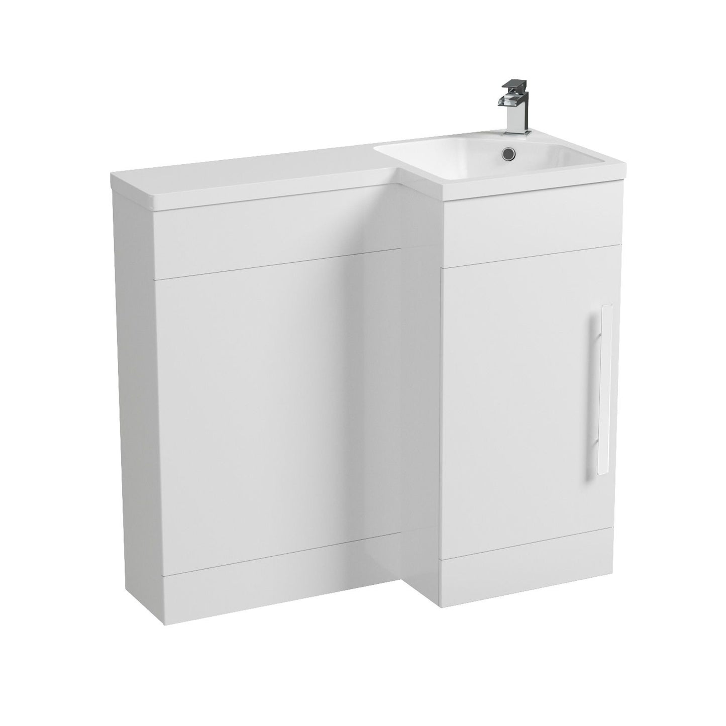 HARRIS 900 Right White Bathroom Resin Basin - 900w x 840h x 380d