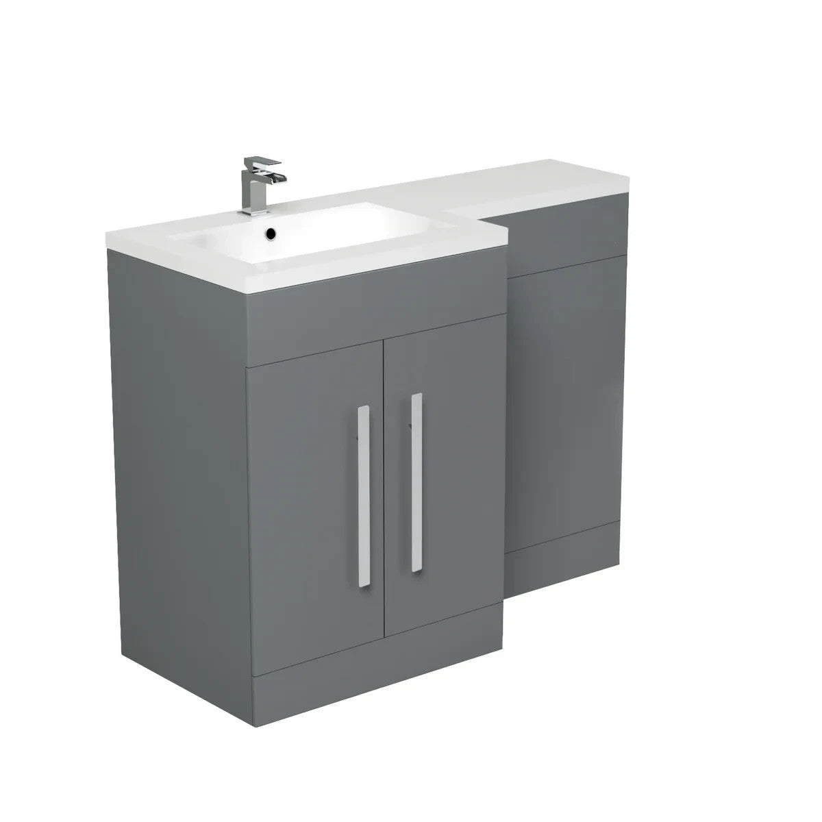 CAPRI 1100 Left Anthracite Bathroom Resin Basin - 1100w x 820h x 450d