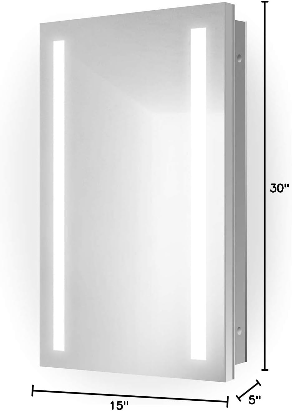 LED Square Corner Bathroom Mirror 500w x 700h x 40d