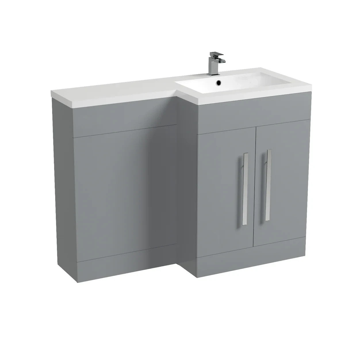 CAPRI 1100 Right Matt Grey Bathroom Resin Basin - 1100w x 820h x 450d