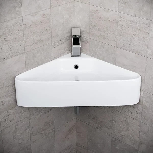 Triangle Corner Countertop or Wall Hung Basin • Waste & Fixing Kit Not Included