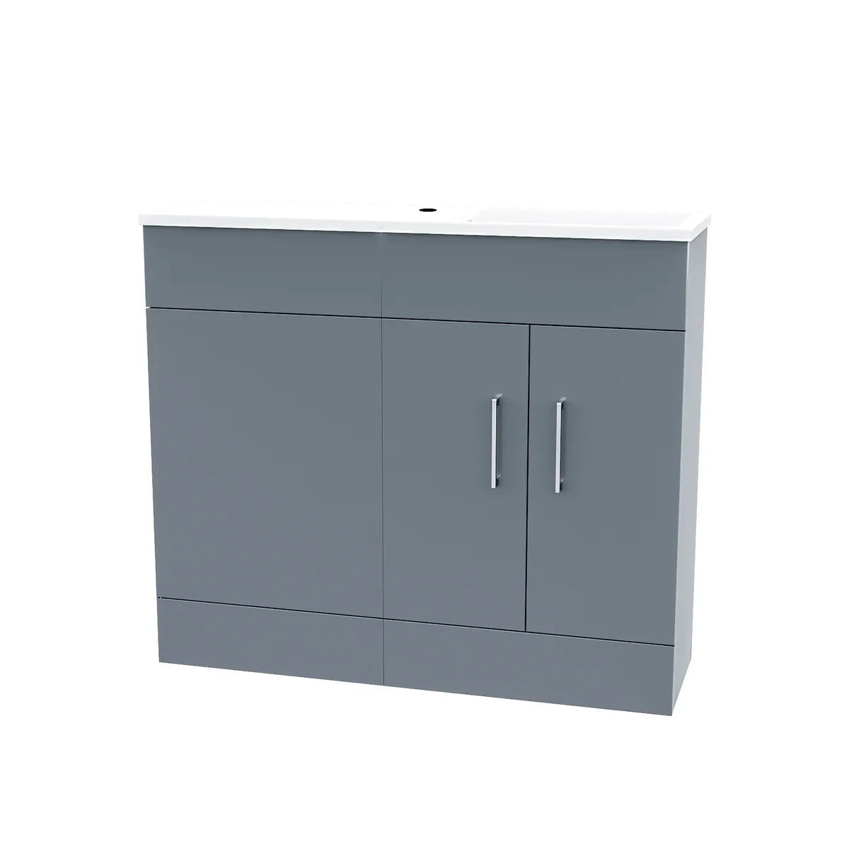 SLIM 1000 Floorstanding Matt Grey Cabinet Resin Basin - 1000w x 865h x 305d