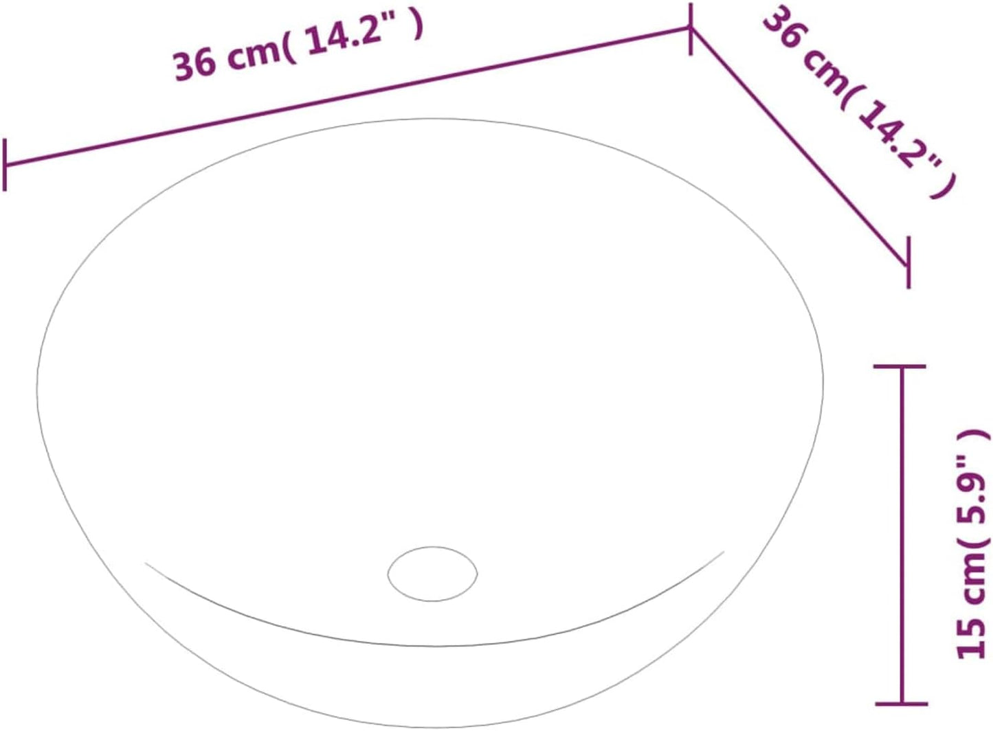 Countertop Basin – 320mm (W) x 145mm (H) x 320mm (D) | Waste Not Included