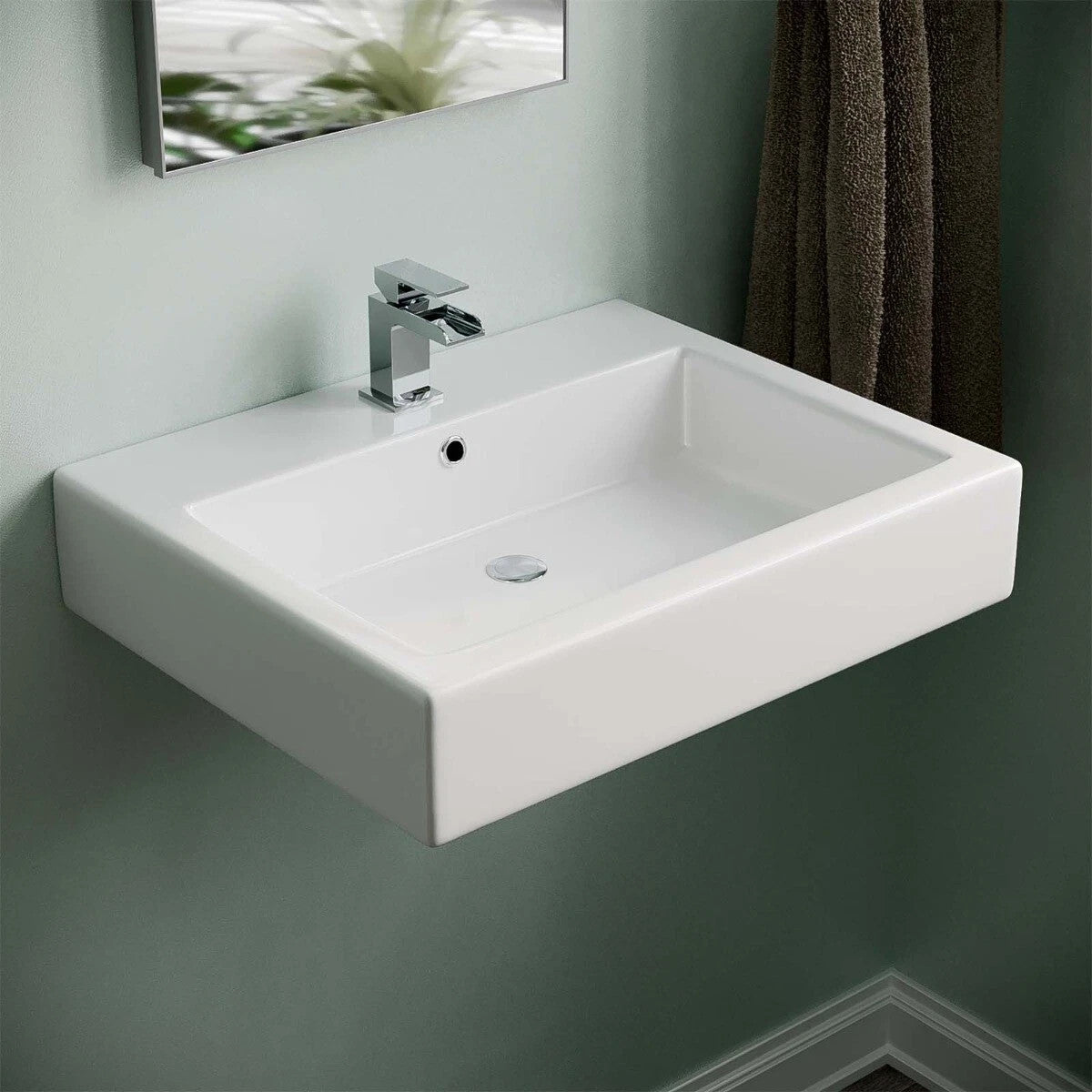Countertop or Wall Hung Basin 450w x160h x 570d -Waste & Fixing Kit Not Included