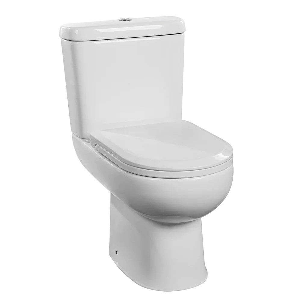 Aura Rimless Close Coupled Toilet & Soft Close Seat - 360w x 400h x 615d