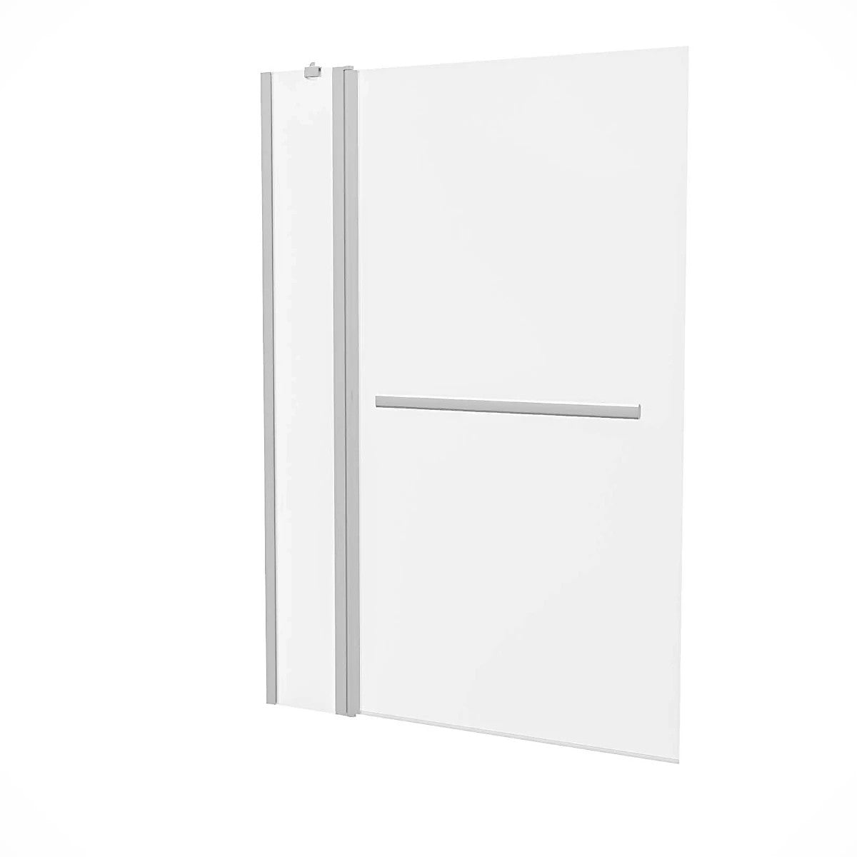 Square Edge Bath Screen with Double Panel & Towel Bar • 6mm Thick - 1000 x1400mm