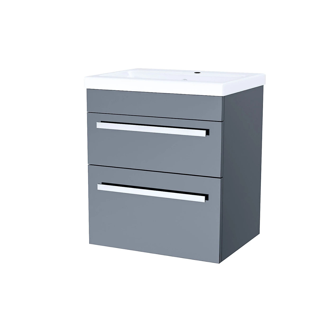 DEVON 500 Wall Hung Twin Drawers Anthracite Basin - 510w x 550h x 390d