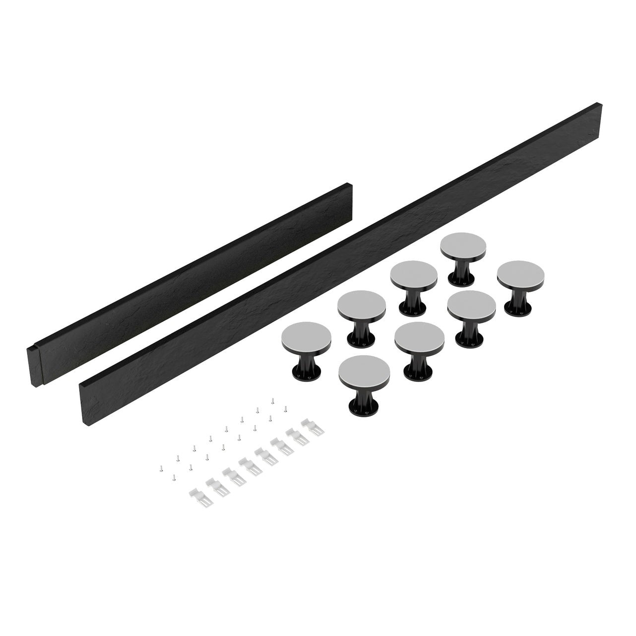 Shower Tray Leg Set Suitable for 1100-1200mm Rectangular Trays - Black