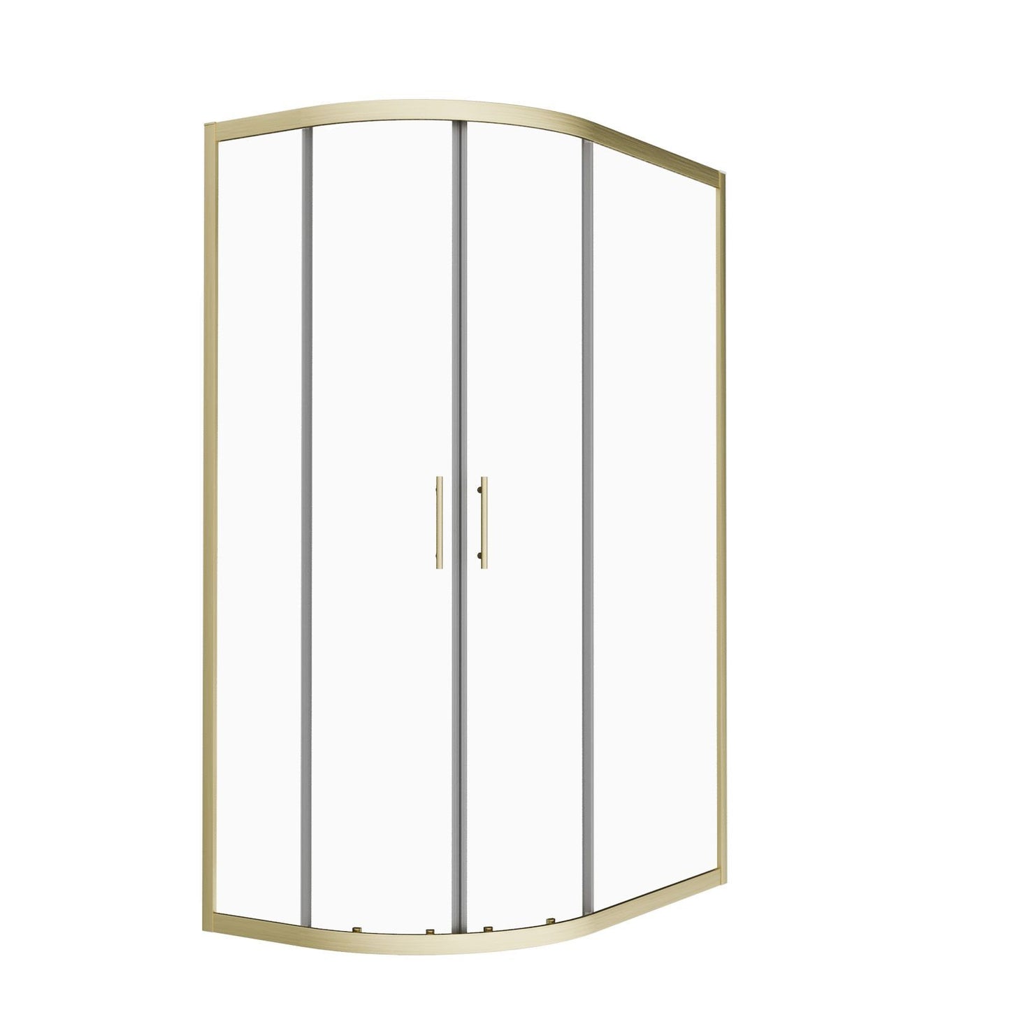 MARINA 6 Quadrant Quadrant Corner Shower 6mm Clear Glass Brushed Brass