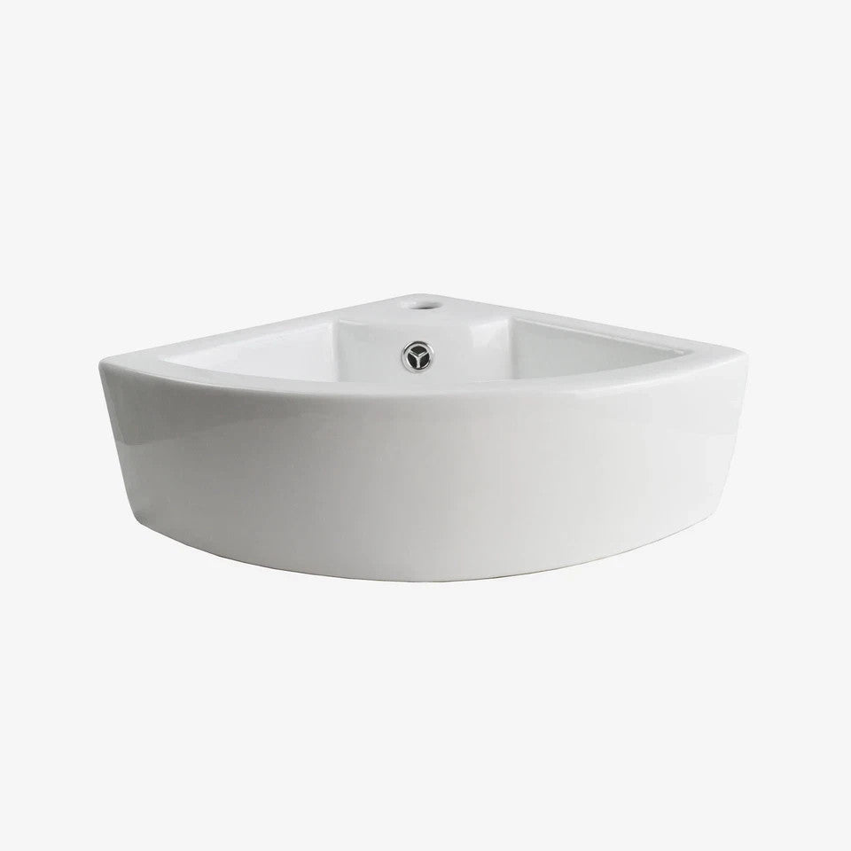 Quarter Circle Corner Countertop or Hung Basin - Waste & Fixing Kit Not Included