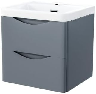 DWELTA 600 Wall Hung Vanity Unit with Ceramic Basin – Anthracite Finish